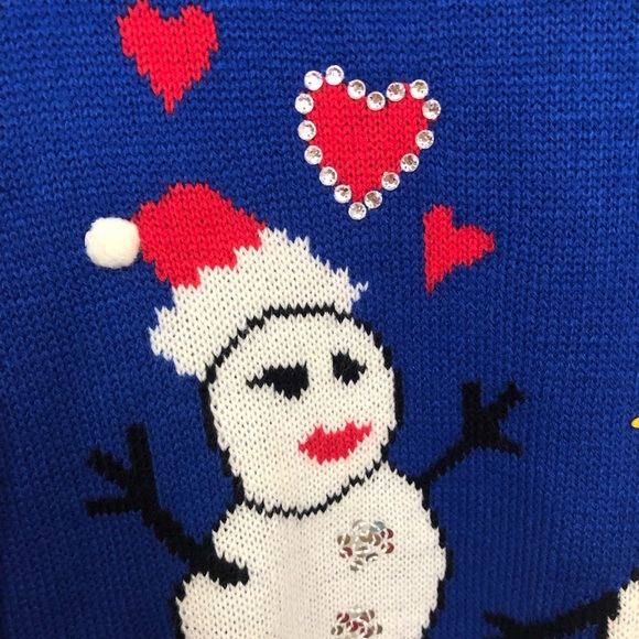 IT'S OUR TIME Girls Holiday Christmas Sweater Snowman Love NWT $40 - Picture 6 of 13